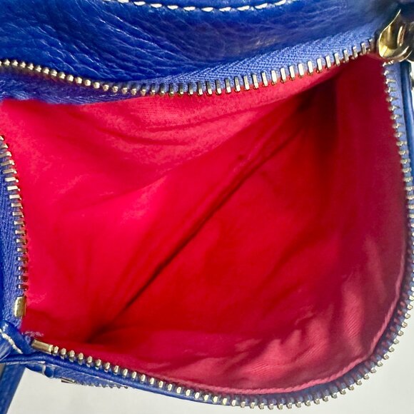 Dooney & Bourke DB Triple Zip North South Blue Pebbled Leather Utility Crossbody - Picture 10 of 14